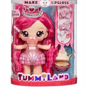 YUMMILAND Large Doll + Lipgloss Pet- Bianca Bubblegum . Age 4+